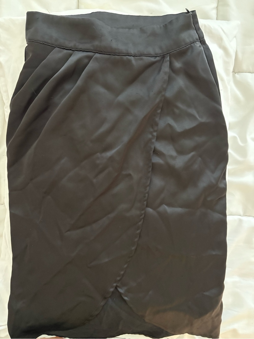 Classic Black Wrap-Front Women's Skirt